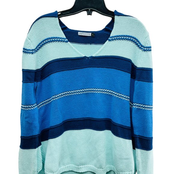 Zaket & Plover Women’s 100% Cotton V-Neck Sweater Multicolor - Size Small - Picture 1 of 8